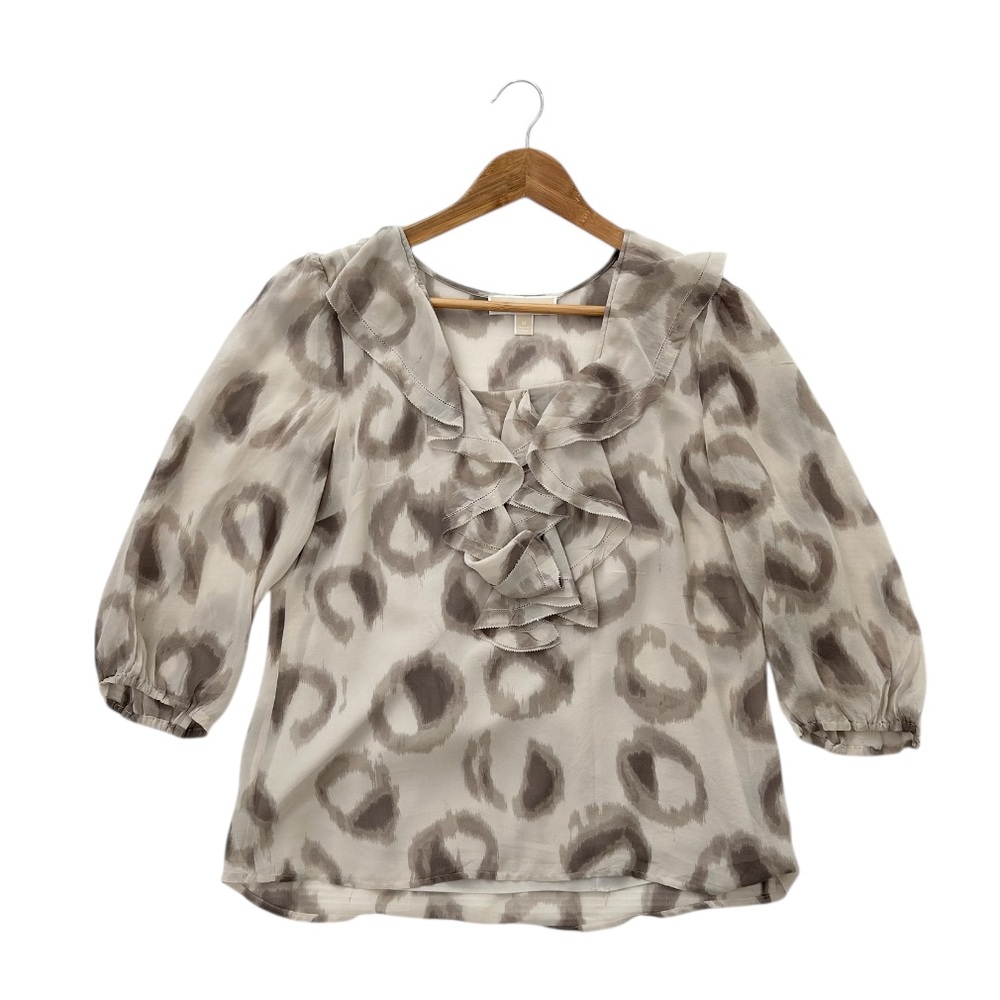 Michael Kors Silk Leopard Print Blouse